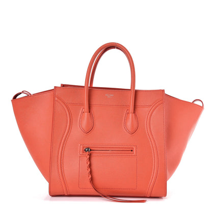 Celine Grained Calfskin Medium Phantom Luggage Coral 1 of 8