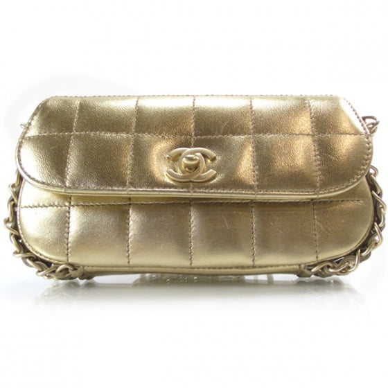 Lambskin Triple Chain Bag Gold