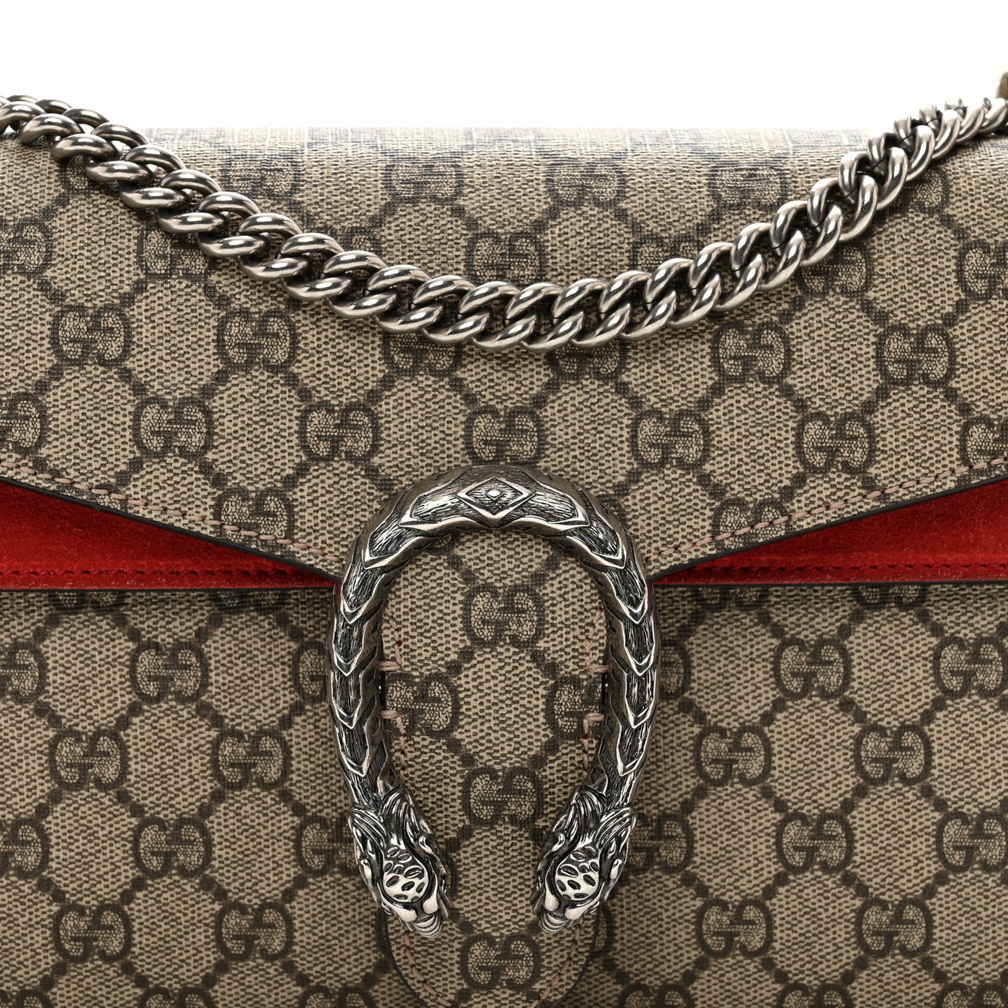 GG Supreme Monogram Small Dionysus Shoulder Bag Red