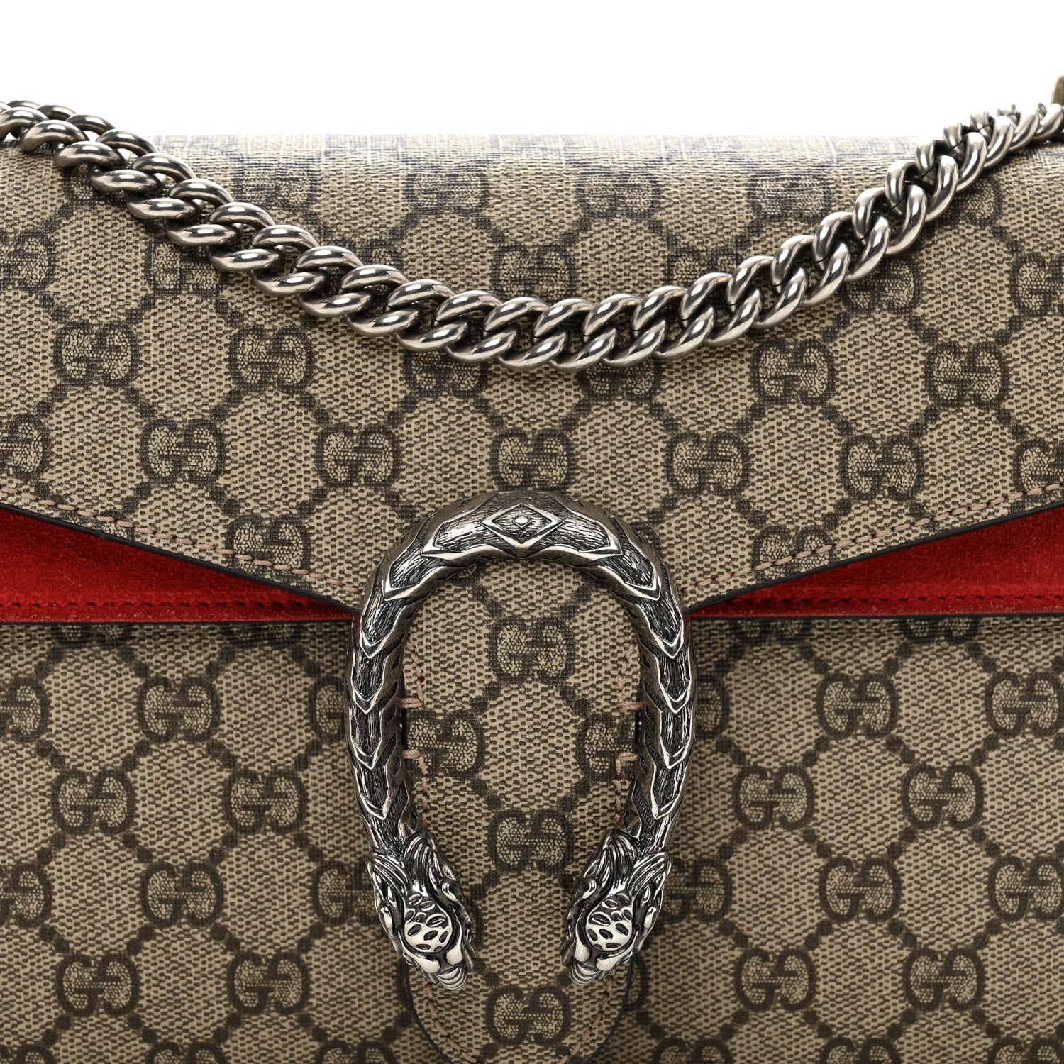 Gucci GG Supreme Monogram Small Dionysus Shoulder Bag Red 5 of 12