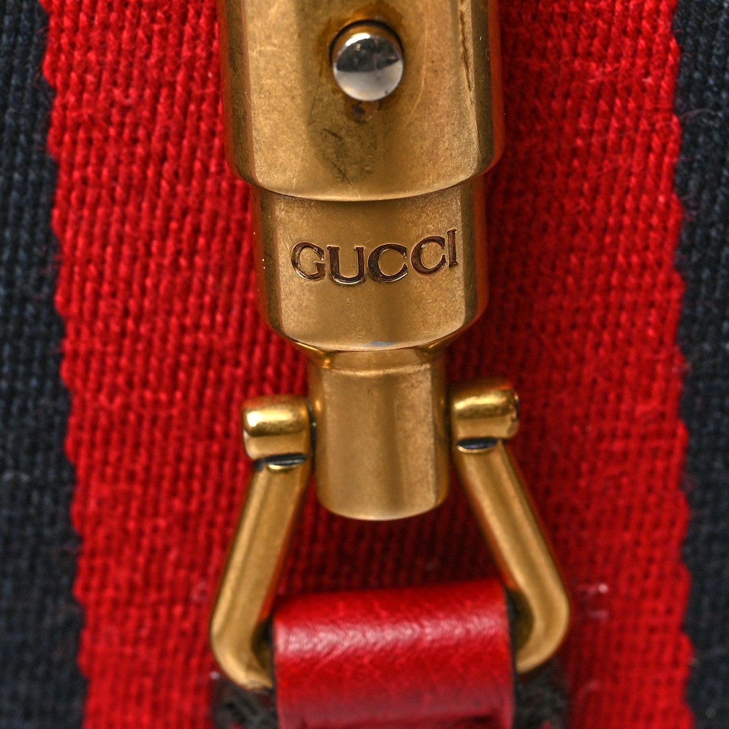 Gucci Soft Grained Calfskin Web Medium Jackie Hobo Red 12 of 16