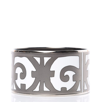 Hermes Enamel Printed Extra Wide Balcons du Guadalquivir Bracelet 70 Silver 3 of 5
