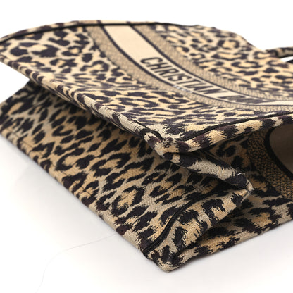 Christian Dior Canvas Mizza Embroidered Large Leopard Book Tote Beige 10 of 12