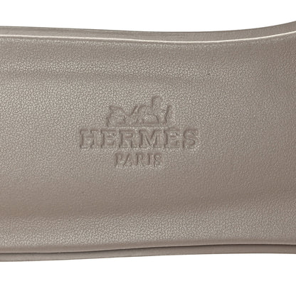 Hermes Box Calfskin Oran Sandals 37 Beige Mastic 7 of 8