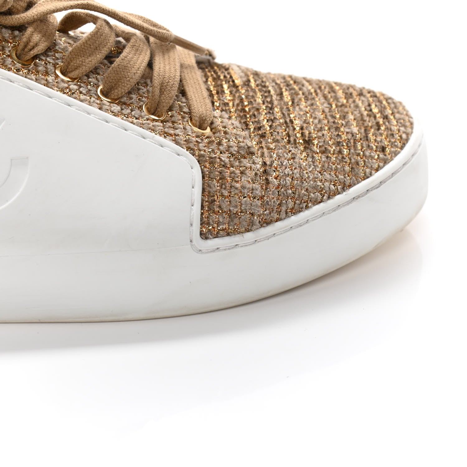Chanel Fantasy Tweed Sneakers 40.5 Beige Gold 15 of 15