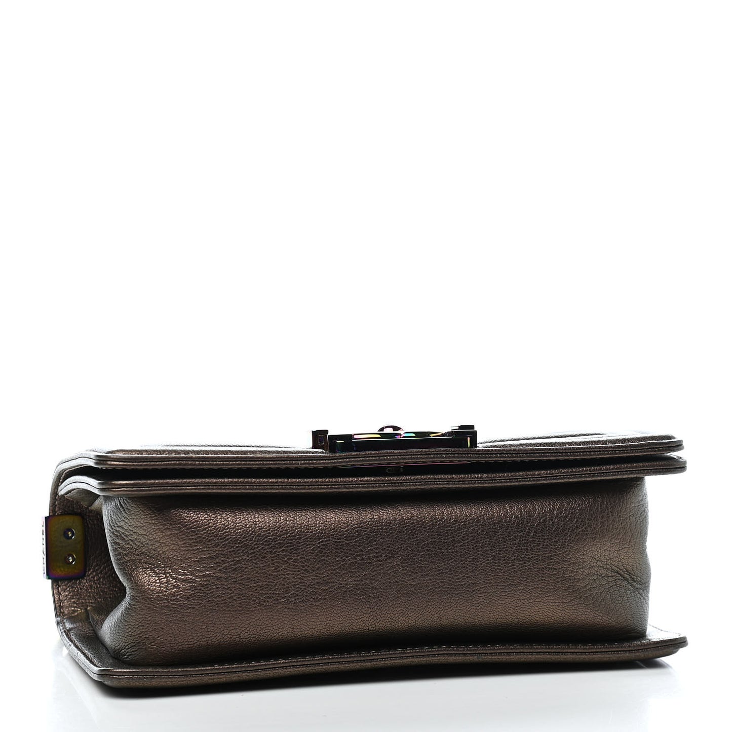 Iridescent Goatskin Quilted Small Boy Flap Brown