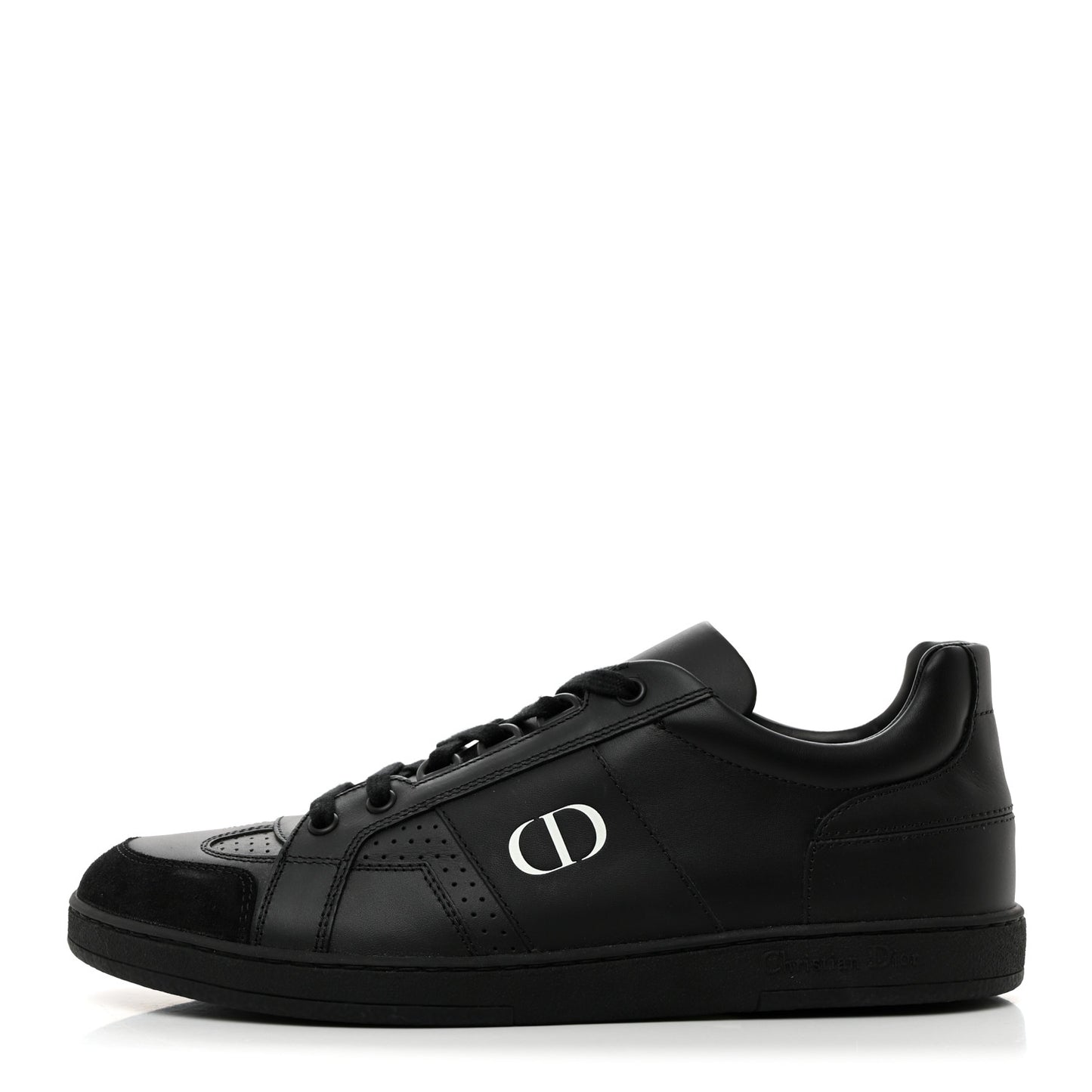 Calfskin Suede Logo Sneakers 39 Black