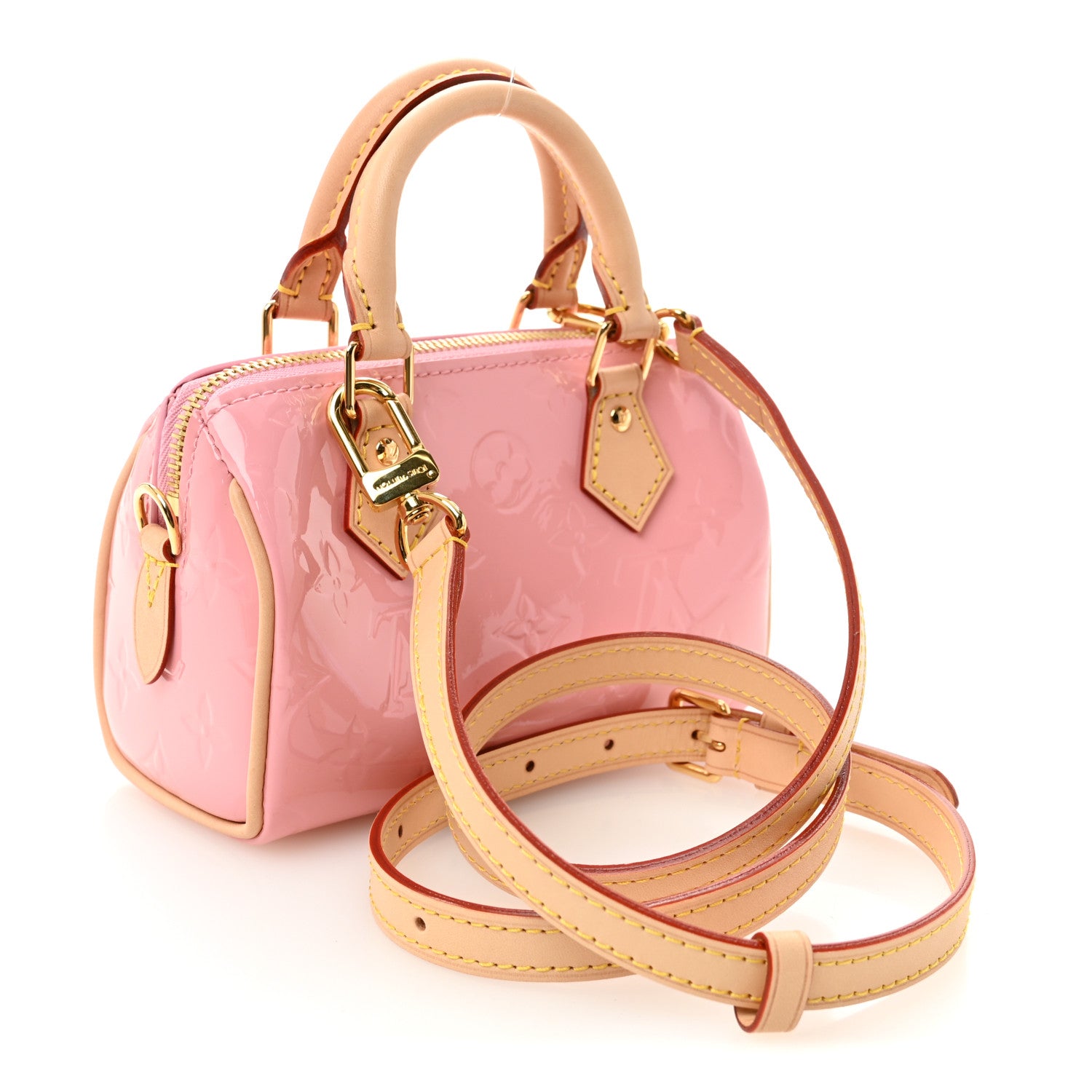 Louis Vuitton Vernis Monogram Nano Speedy Mochi Pink 2 of 9