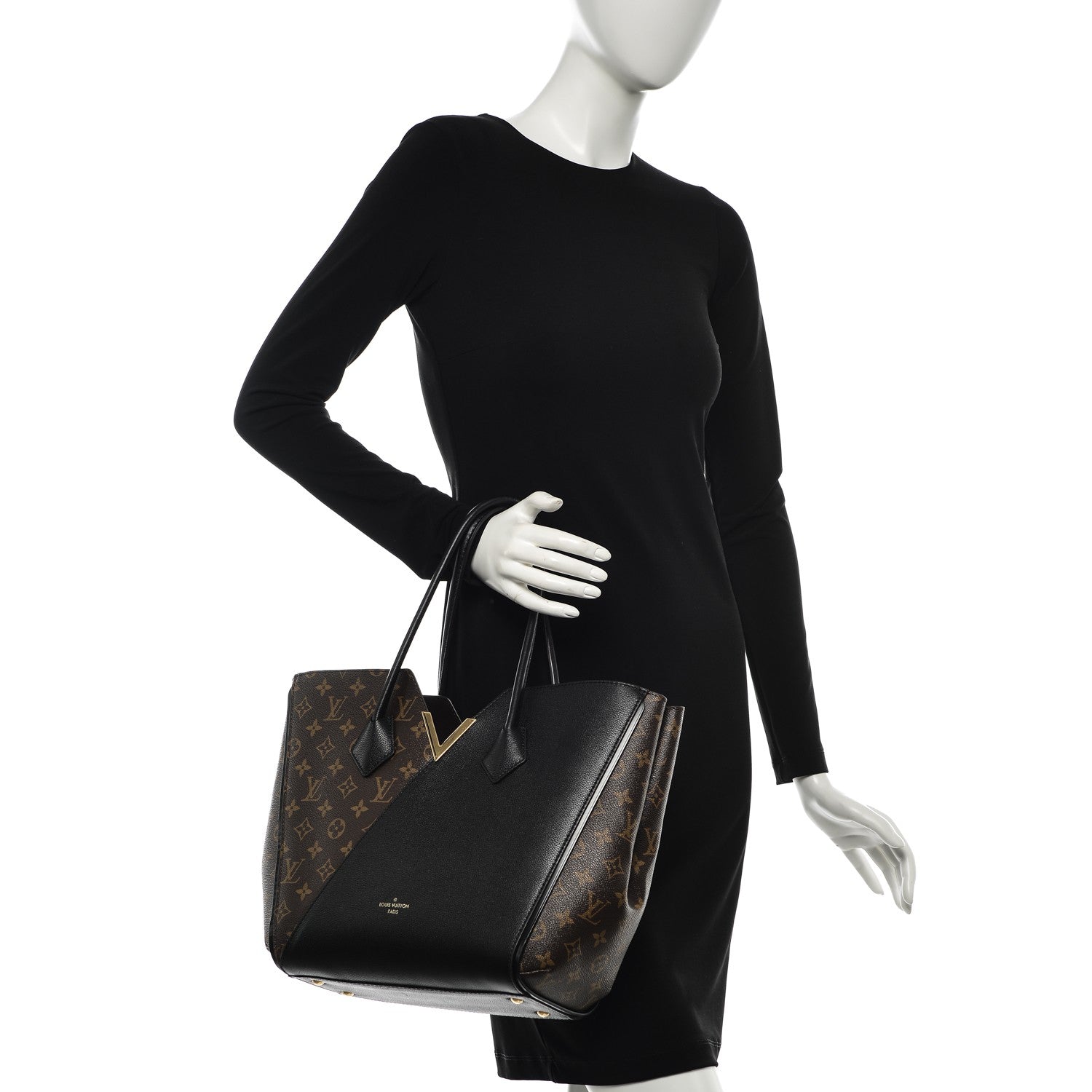 Louis Vuitton Calfskin Monogram Kimono Tote Black 2 of 7
