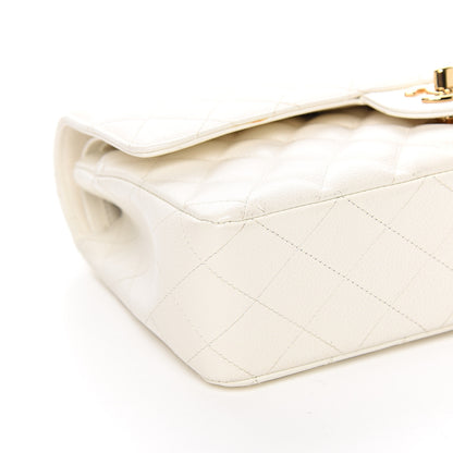 Chanel Caviar Quilted Medium Double Flap White 9 of 11