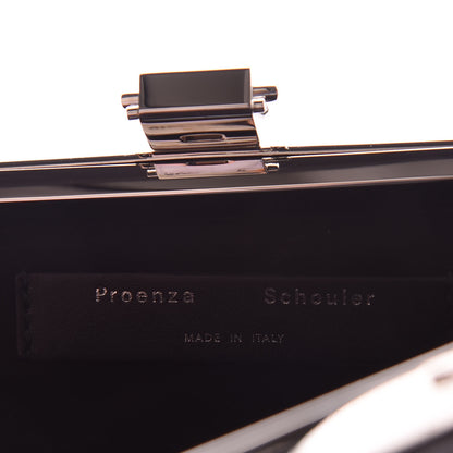 Proenza Schouler Satin Ruffle Frame Clutch Black 6 of 8