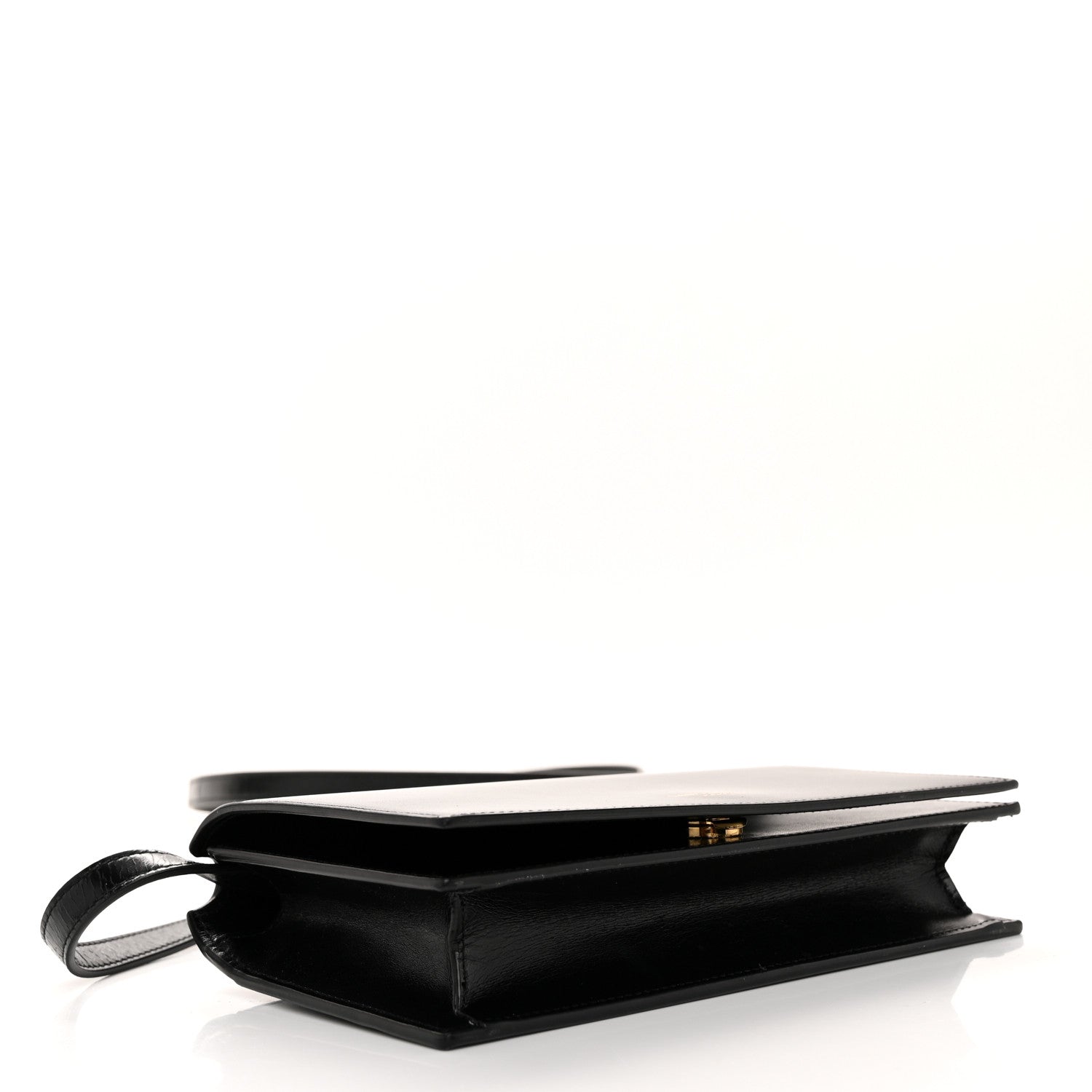 Saint Laurent Smooth Calfskin Monogram Crossbody Bag Black 4 of 10