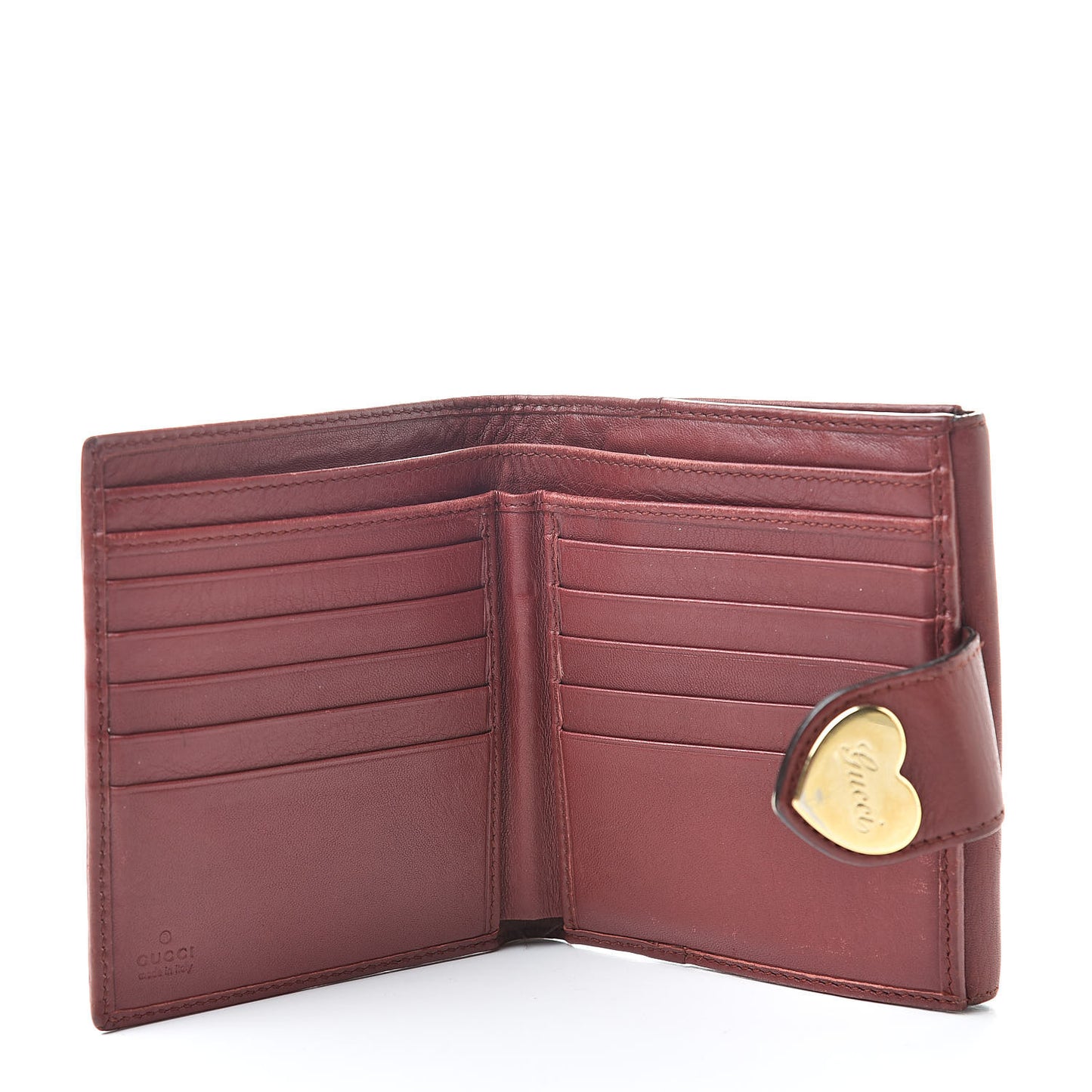 Monogram Heart French Wallet Red