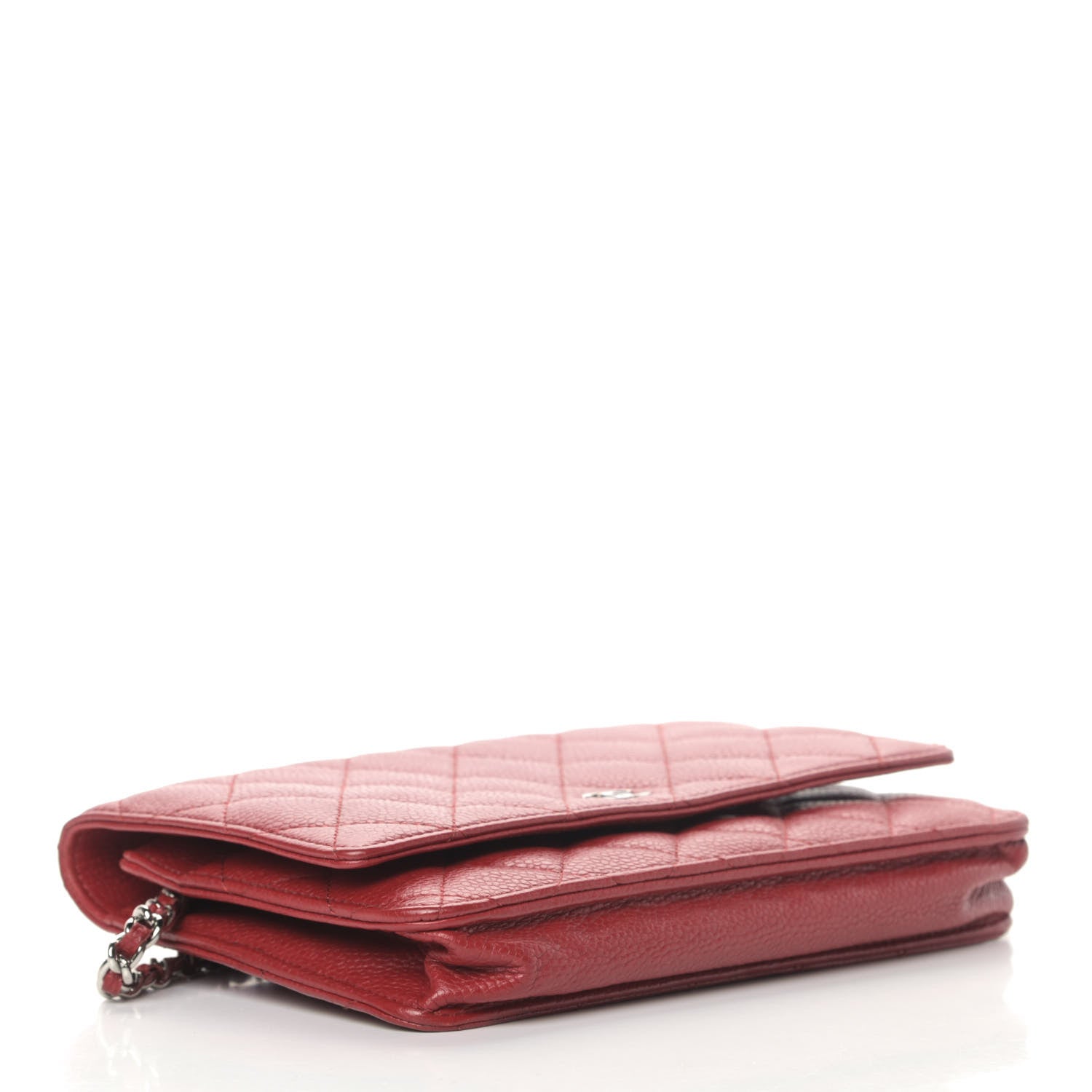 Chanel Caviar Quilted Wallet On Chain WOC Red 3 of 6