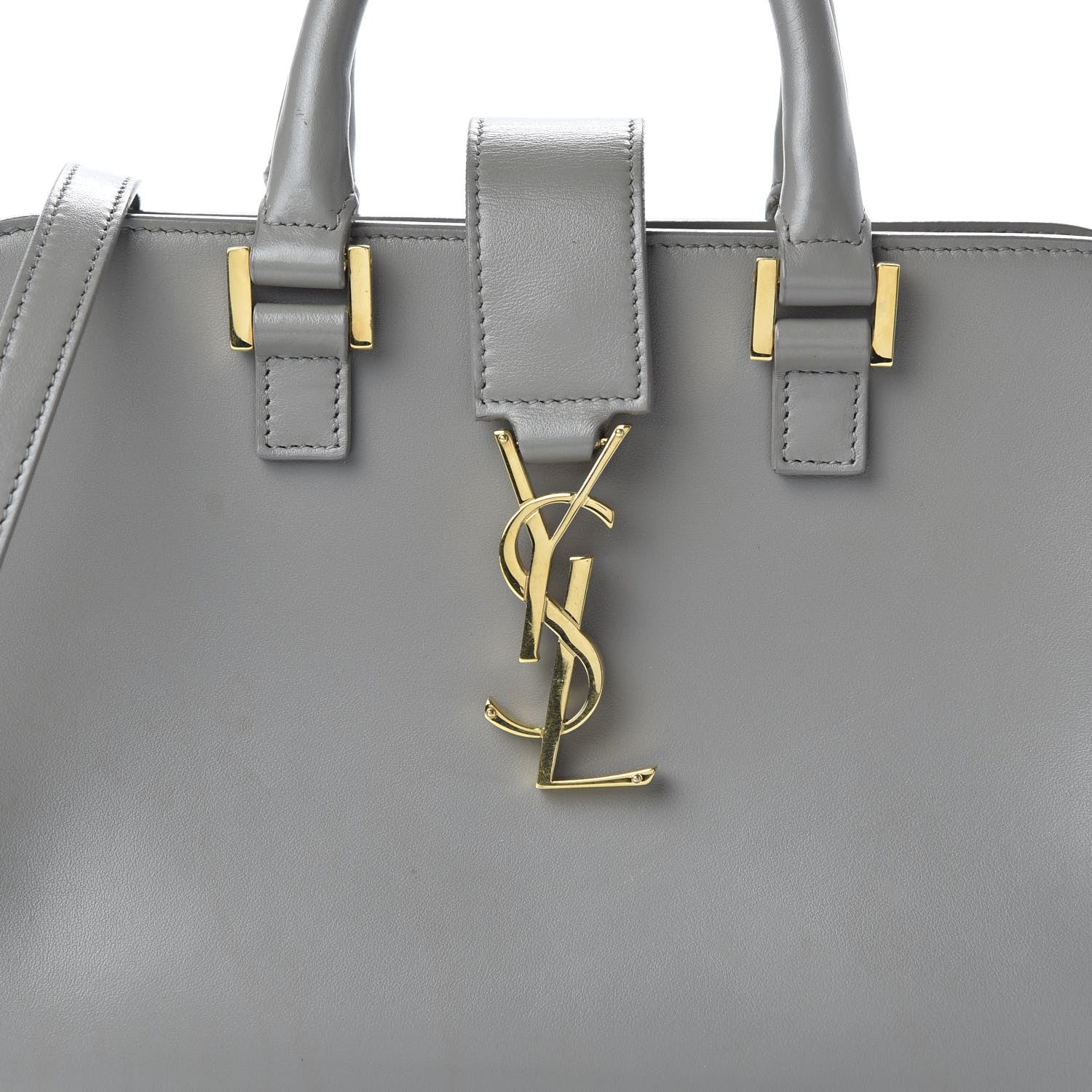 Saint Laurent Calfskin Monogram Baby Cabas Fog 9 of 10