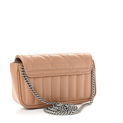 Gucci Calfskin Matelasse Aria Super Mini GG Marmont Shoulder Bag Camelia 3 of 9