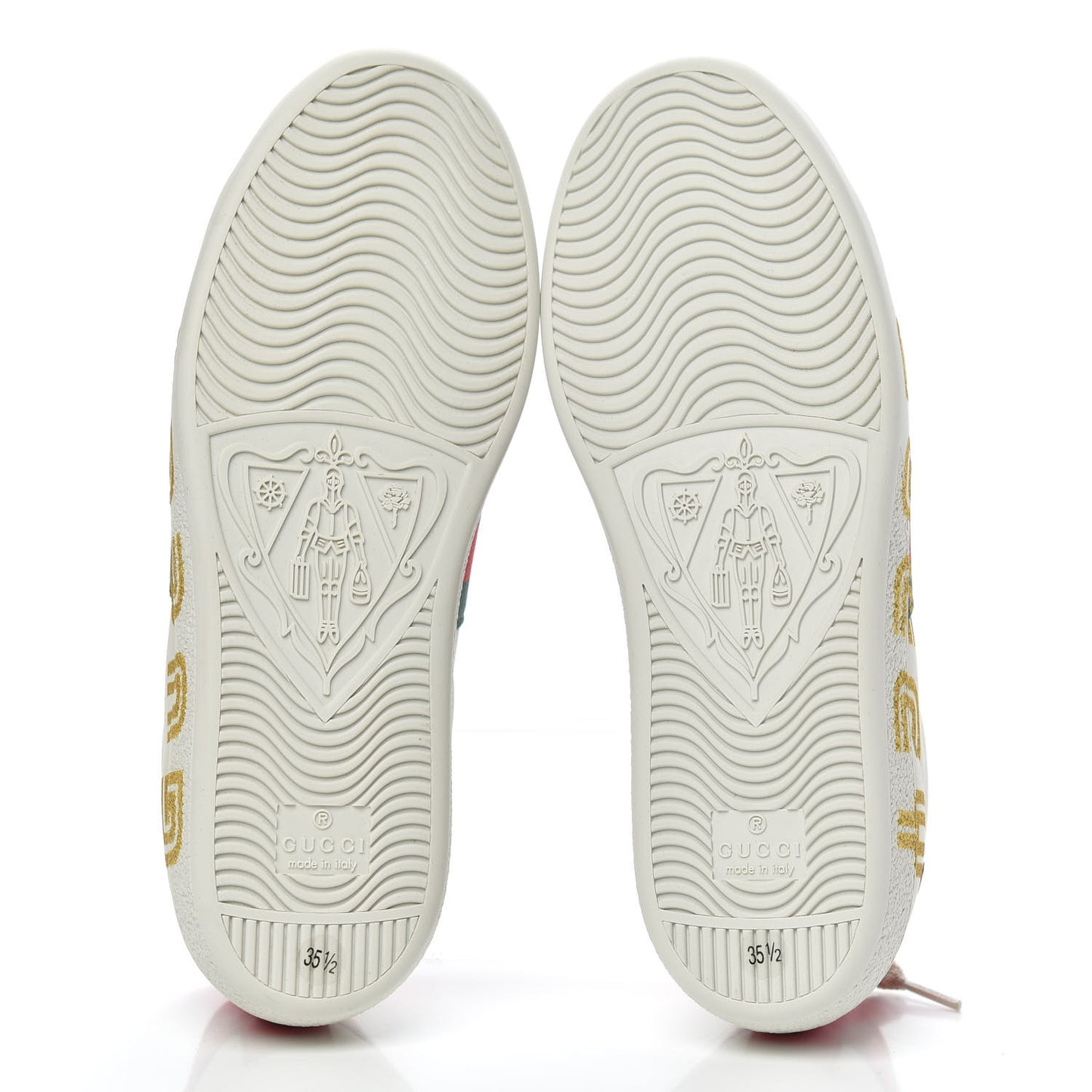 X SEGA Calfskin Ayers Web Guccy Womens Ace Sneakers 35.5 White