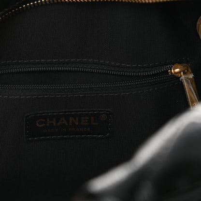 Chanel Shiny Aged Calfskin Quilted Bowler Bag Black 6 of 11