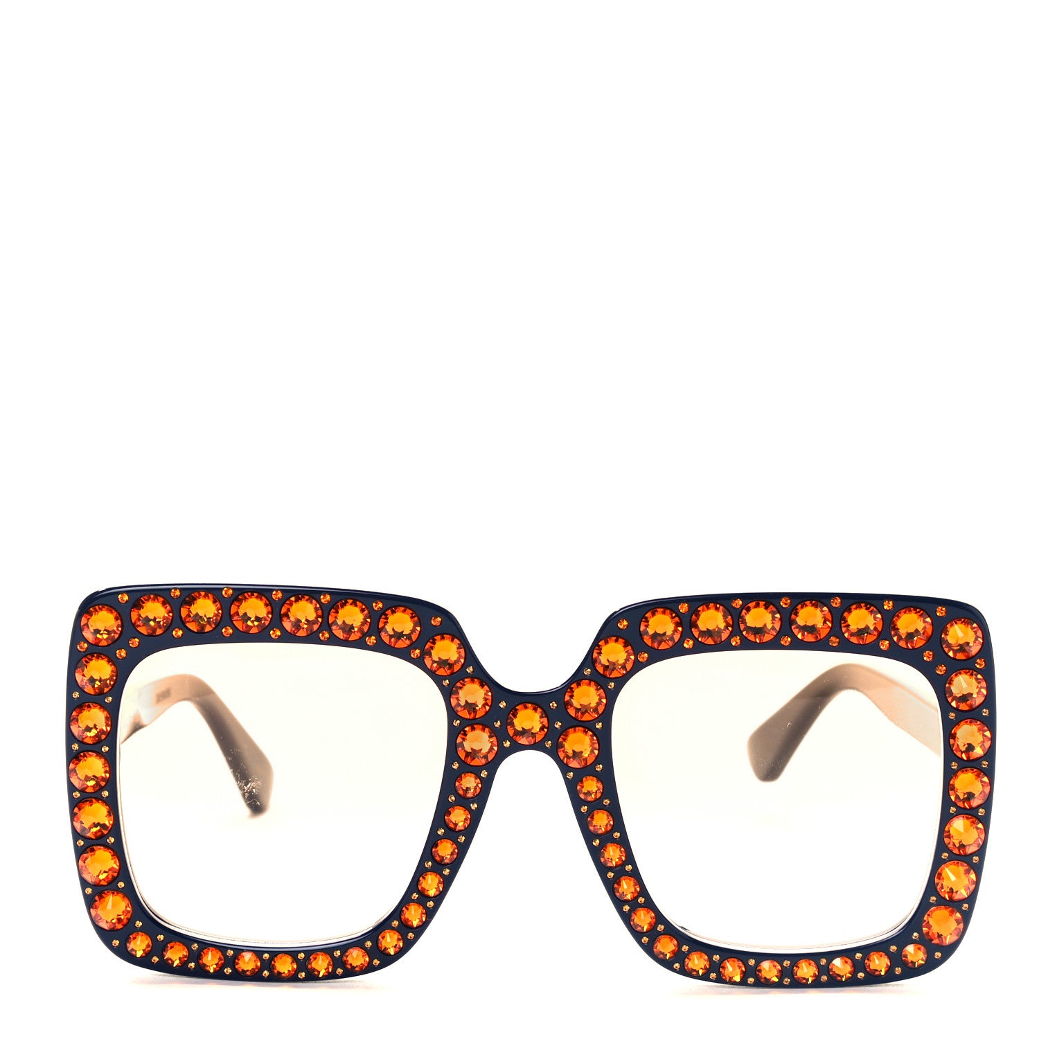 Gucci Acetate Crystal Oversize Sunglasses GG0148S Blue 2 of 7