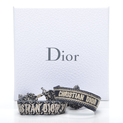 Christian Dior Woven Cotton J'Adior Friendship Bracelet Set Navy 4 of 4
