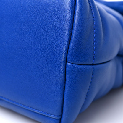 Saint Laurent Lambskin Quilted Small Loulou Puffer Monogram Chain Satchel Majorele Blue 14 of 15