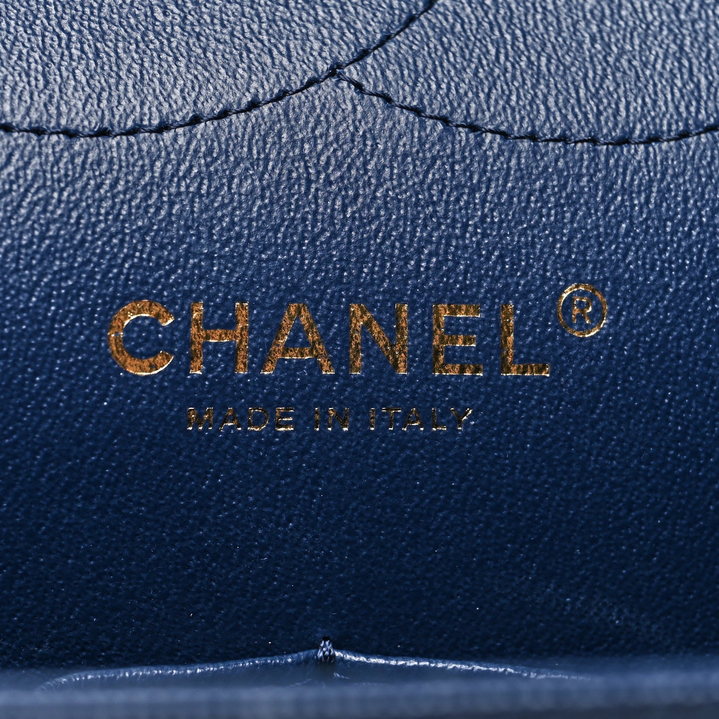 Caviar Quilted Jumbo Double Flap Navy Blue