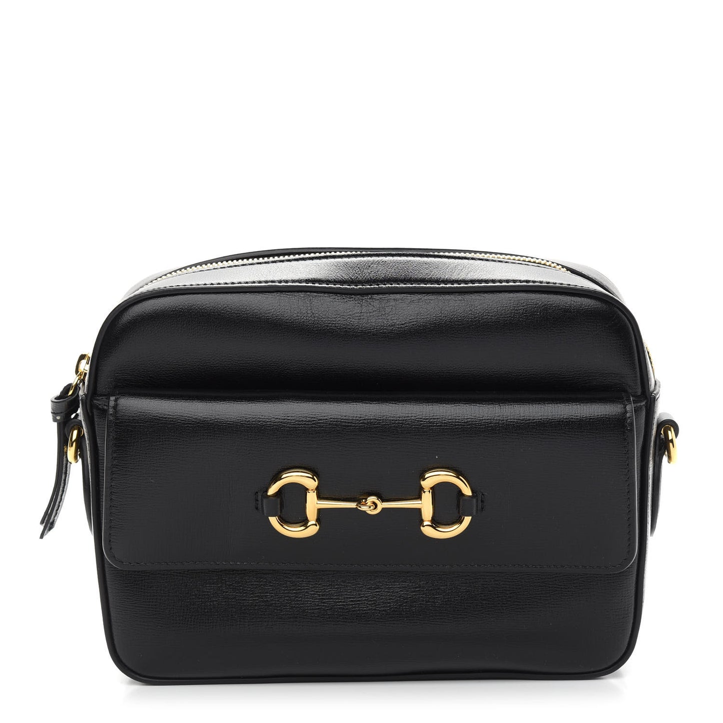 Textured Calfskin Small Horsebit 1955 Shoulder Bag Black