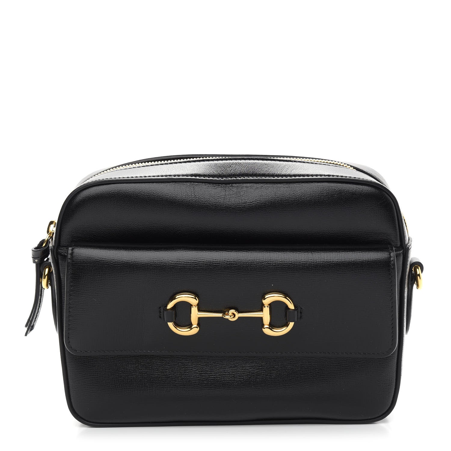 Gucci Textured Calfskin Small Horsebit 1955 Shoulder Bag Black 1 of 9