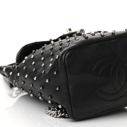 Chanel Lambskin Chevron Quilted Studded Stud Wars Backpack Black 9 of 10