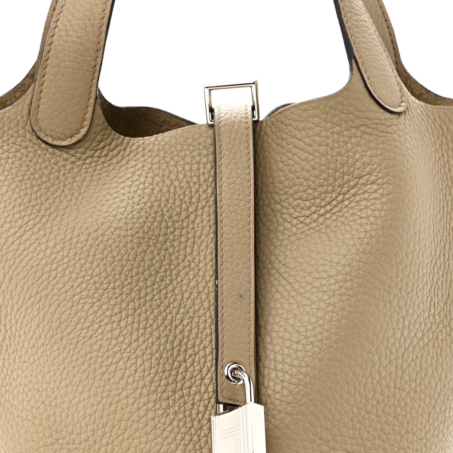 Hermes Taurillon Clemence Picotin Lock 18 PM Beige Marfa 8 of 11