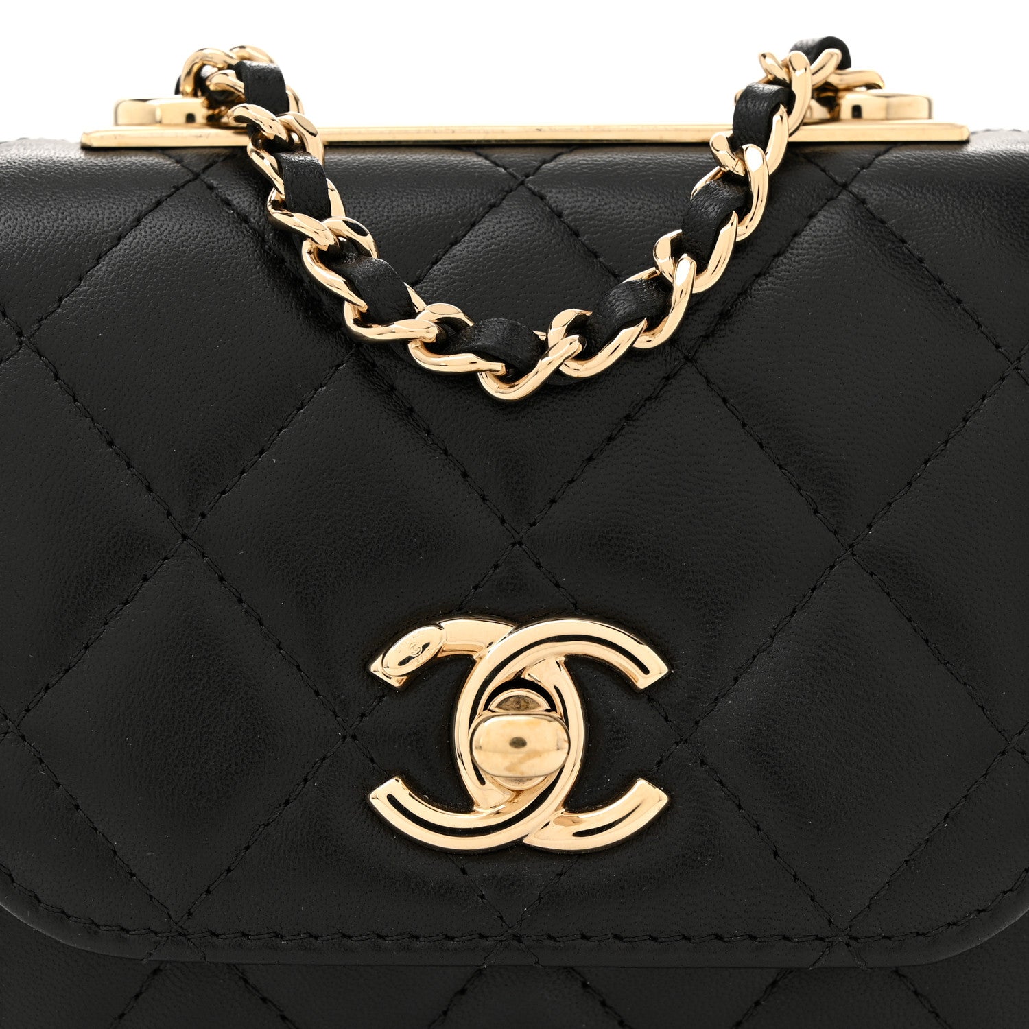Chanel Lambskin Quilted Mini Trendy CC Clutch With Chain Black 8 of 11