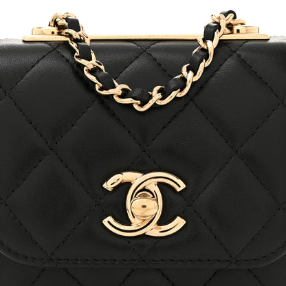 Chanel Lambskin Quilted Mini Trendy CC Clutch With Chain Black 8 of 11