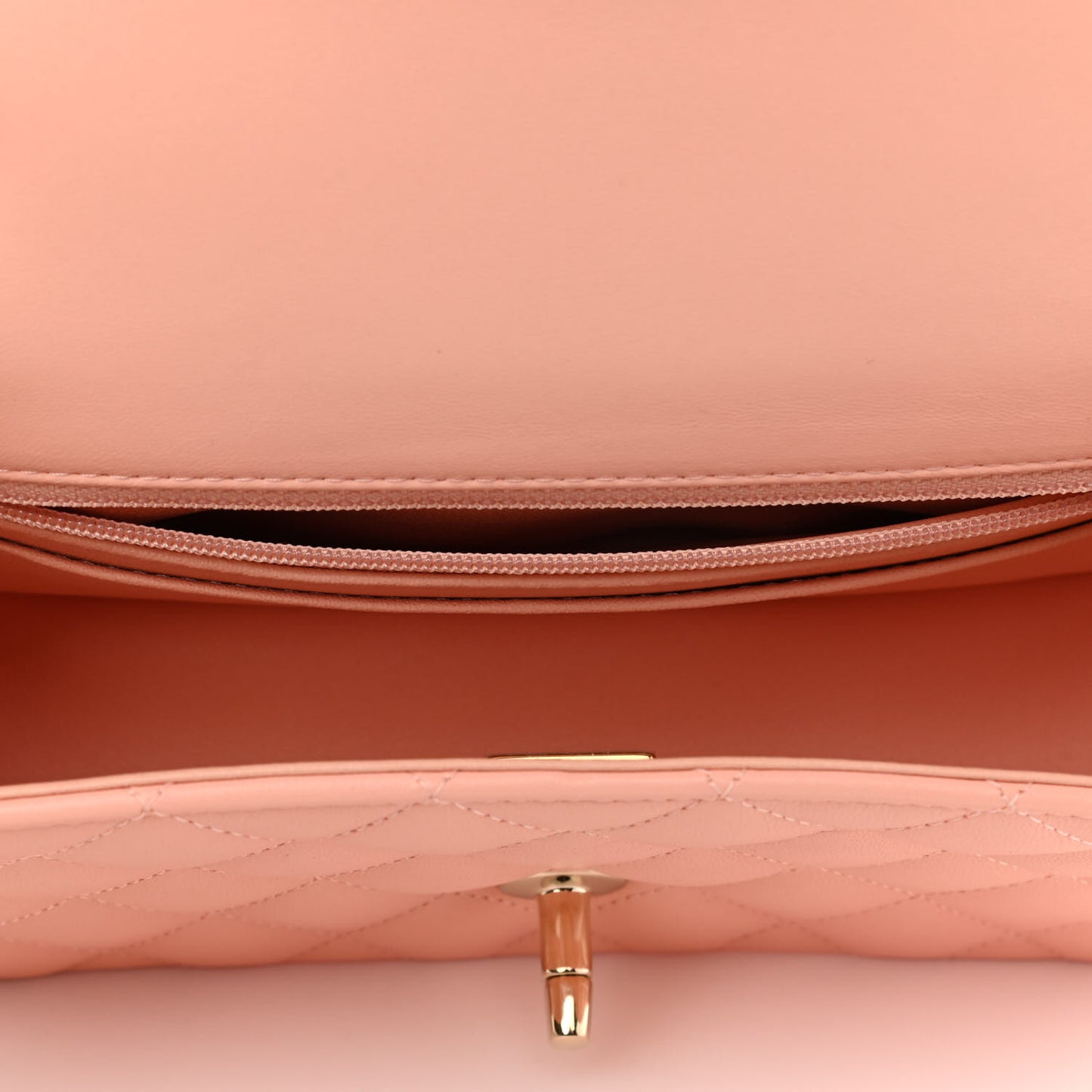 Lambskin Quilted Mini Rectangular Flap Light Pink