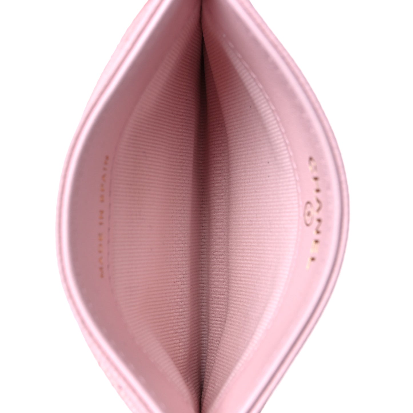 Caviar Quilted Crystal Card Holder Pink