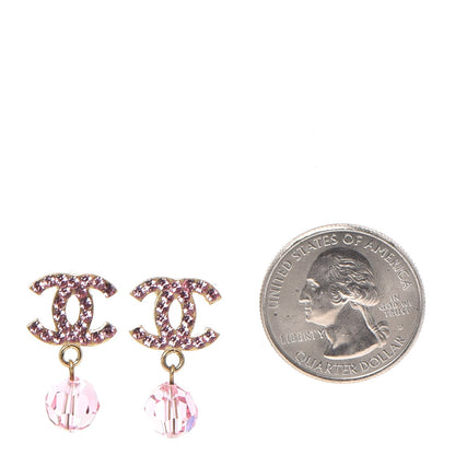 Chanel Crystal CC Drop Earrings Fuchsia 2 of 5