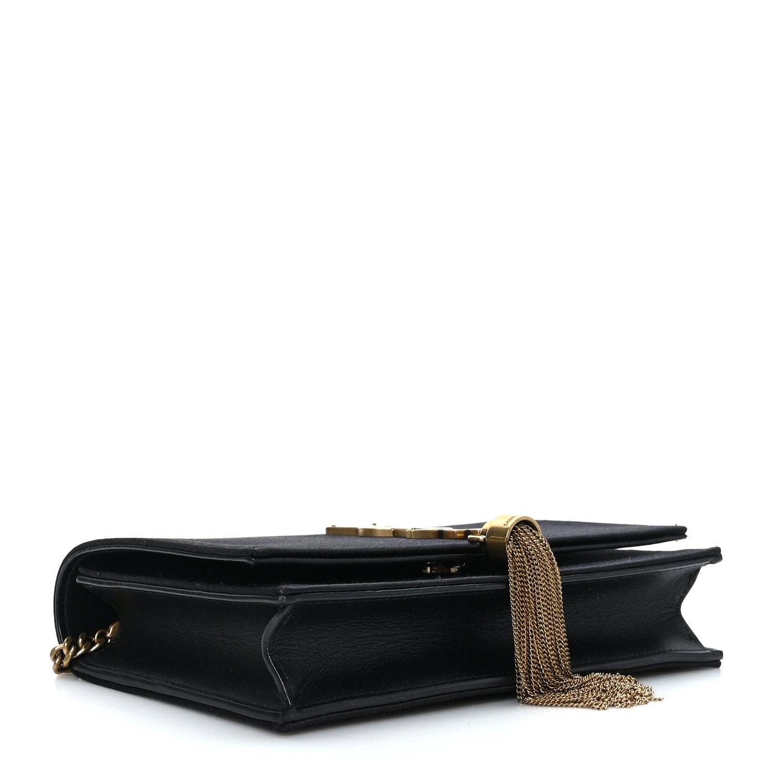 Saint Laurent Satin Monogram Kate Tassel Chain Wallet Black 4 of 8