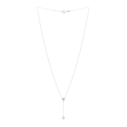 Tiffany Sterling Silver Diamond Elsa Peretti Diamonds by the Yard Y Drop Pendant Necklace 3 of 4