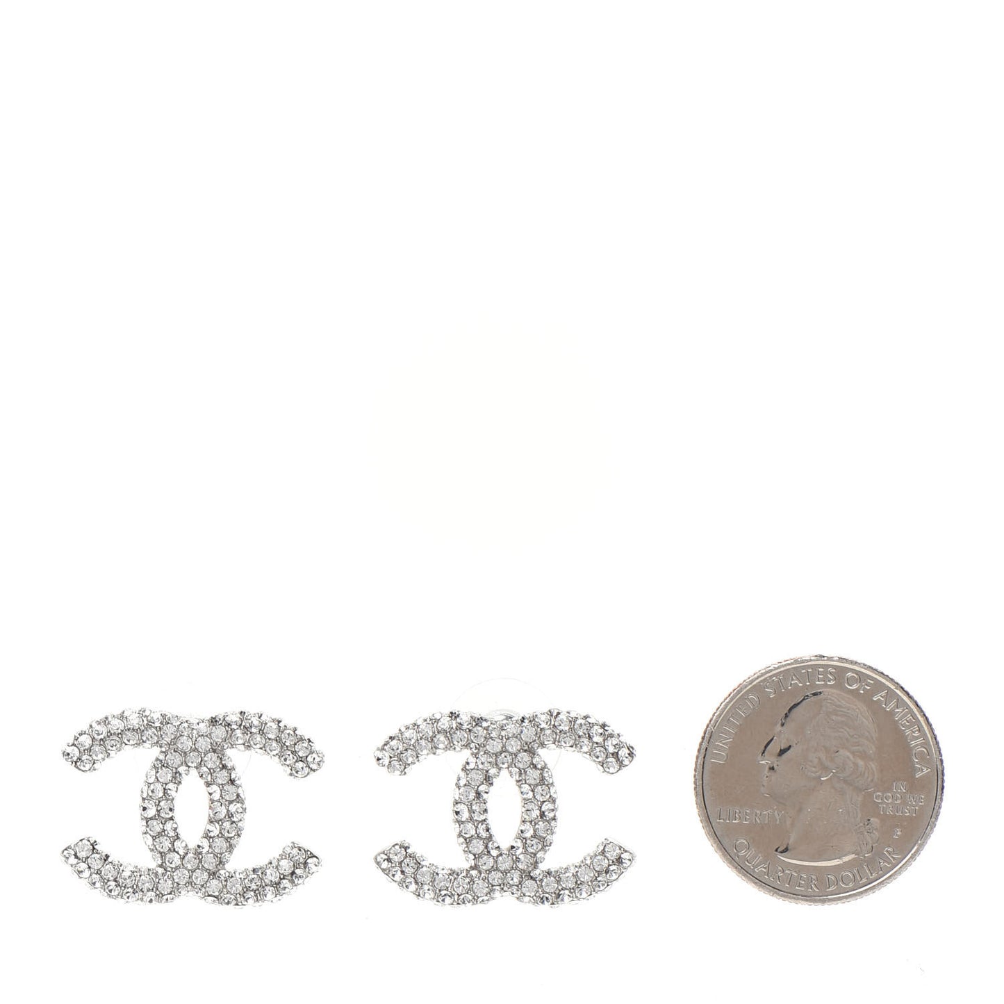 Crystal CC Treasure Chest Earrings Silver