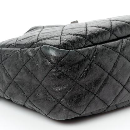 Chanel Metallic Aged Calfskin Quilted Large Reissue Camera Case Black 9 of 10