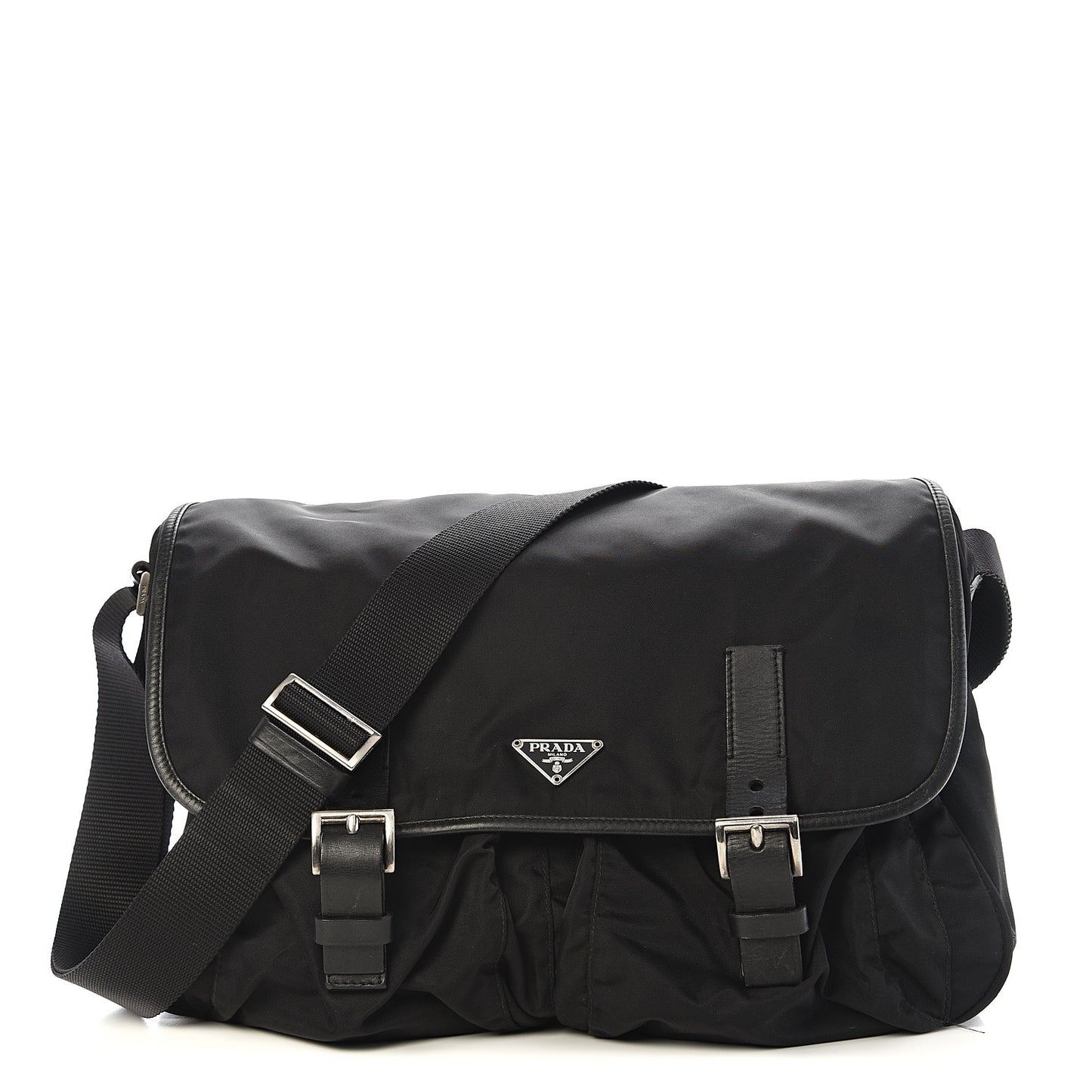 Nylon Vela Sport Messenger Bag Black