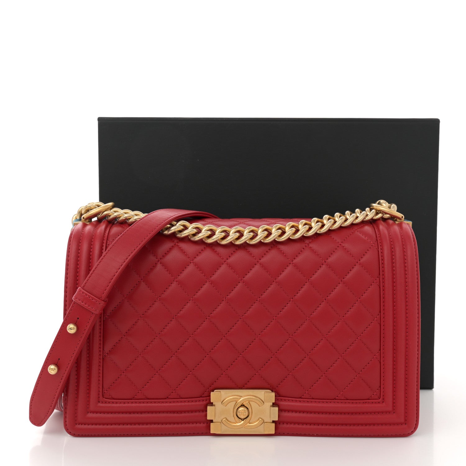 Chanel Lambskin Quilted New Medium Boy Flap Red 13 of 13