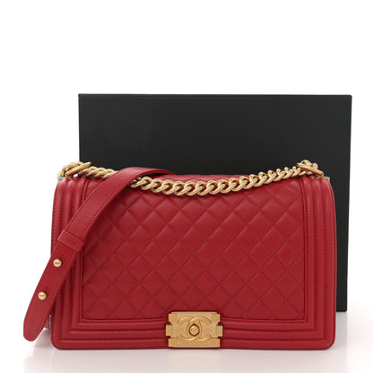 Chanel Lambskin Quilted New Medium Boy Flap Red 13 of 13