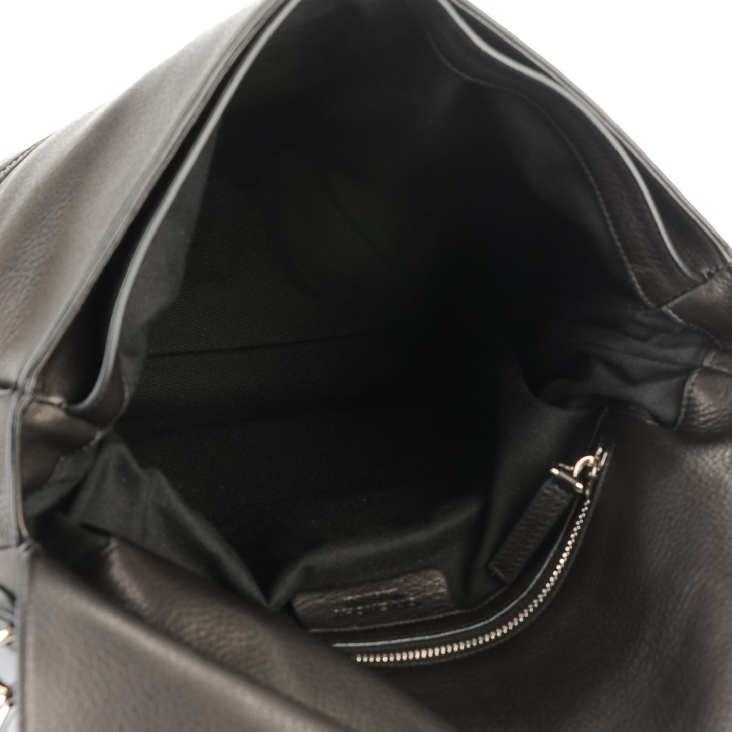 Waxy Grained Calfskin Medium Pandora Pure Flap Bag Black