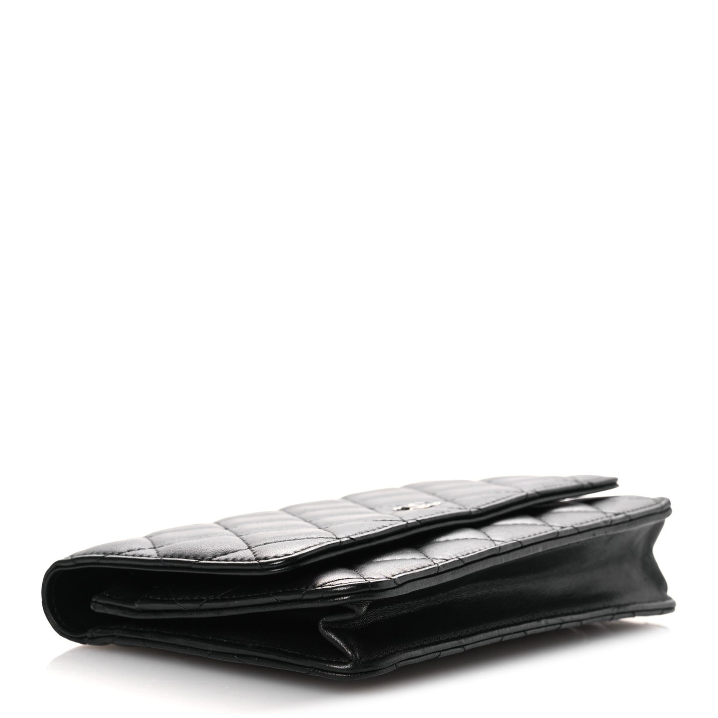 Lambskin Quilted Wallet On Chain WOC Black