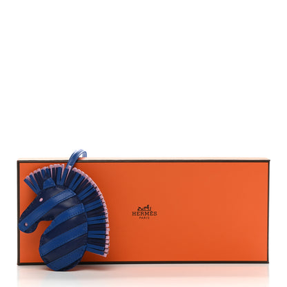 Hermes Milo Lambskin Geegee Savannah Bag Charm Bleu Saphir Bleu France Mauve Sylvestre 4 of 4