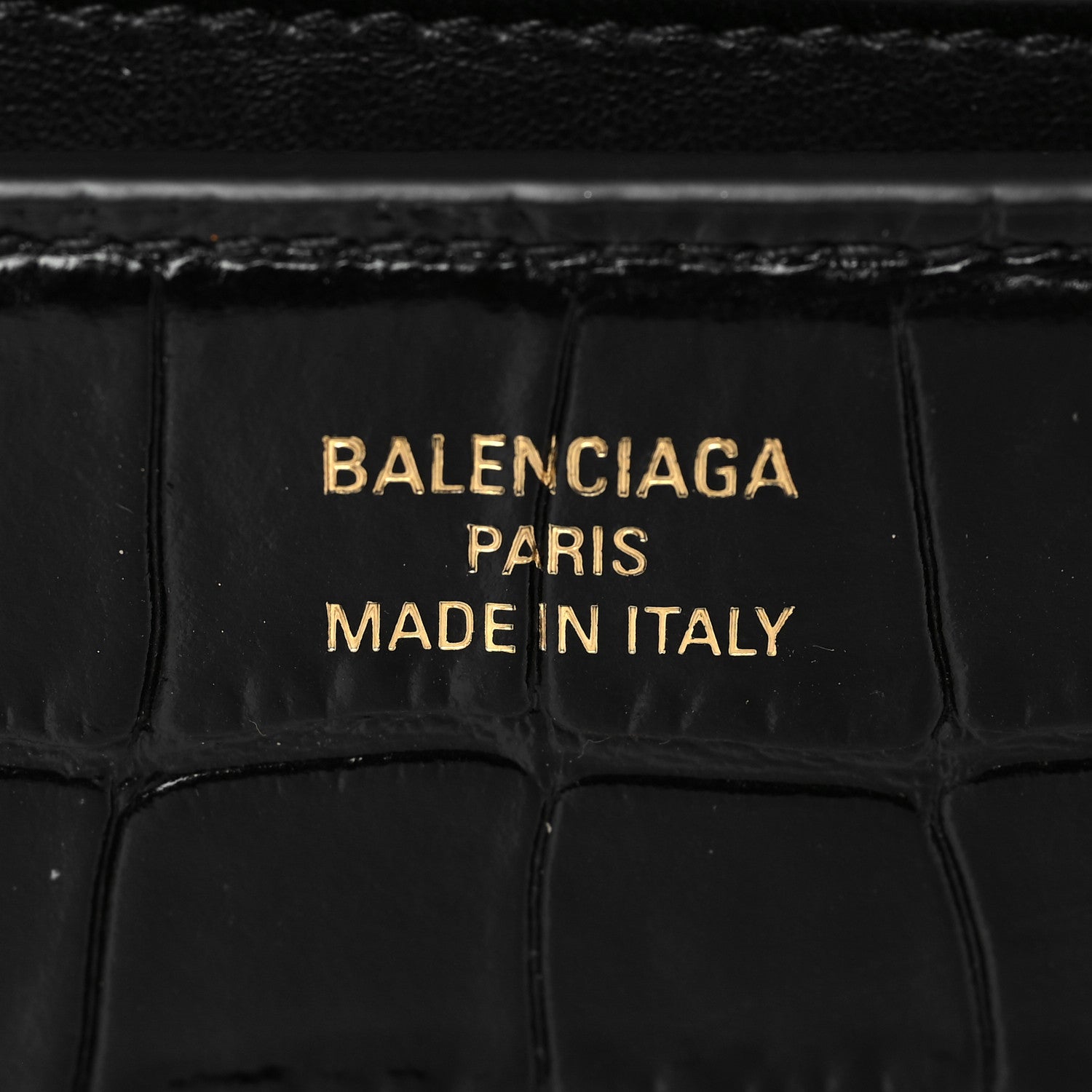 Balenciaga Shiny Super Supple Calfskin Crocodile Embossed Minister Flap Bag XS Black 5 of 5