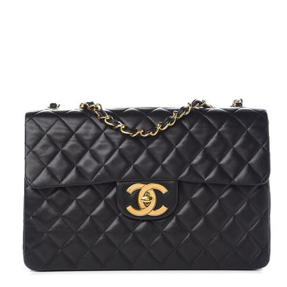 Chanel Lambskin Quilted XL Jumbo Single Flap Black 1 of 9