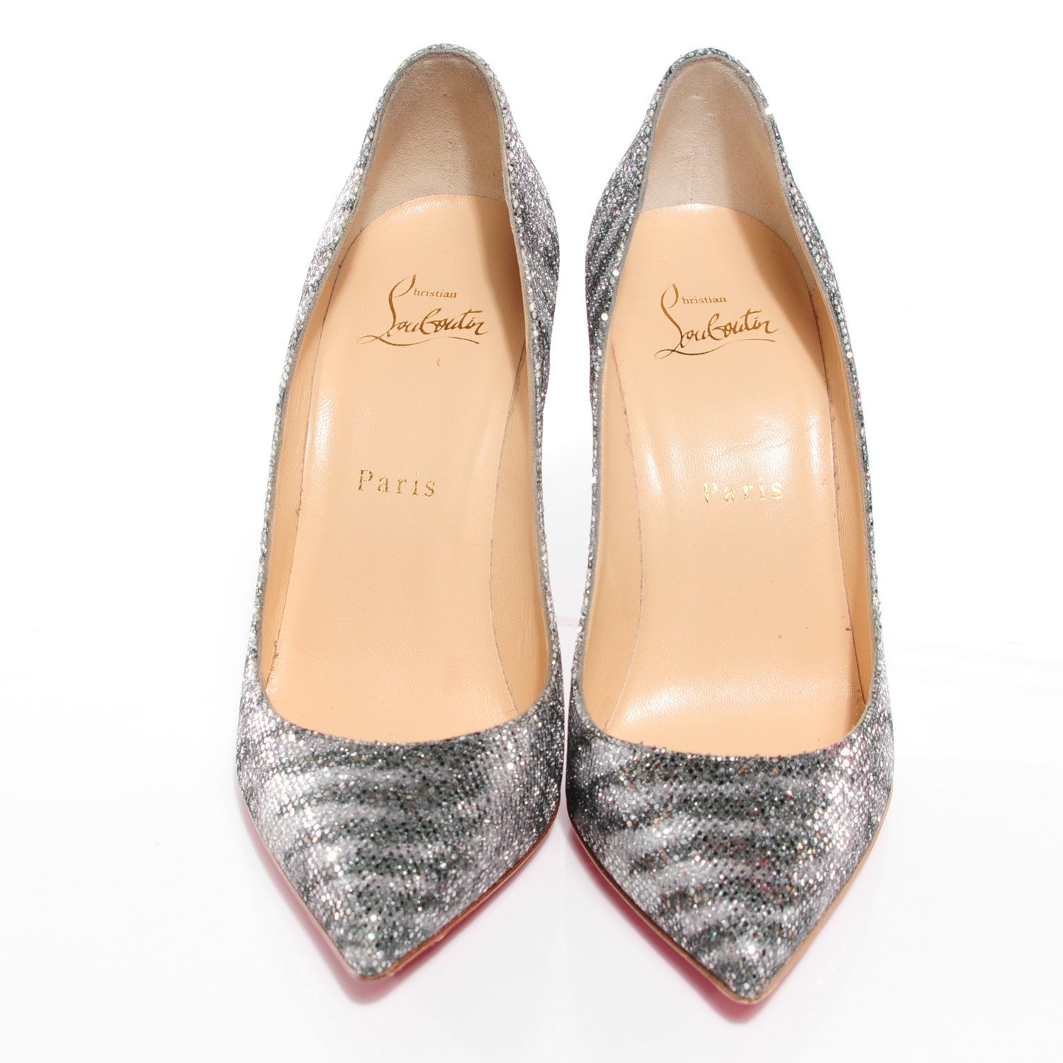 Christian Louboutin Glitter Sirene Pigalle Follies 100 Pumps 37 Silver 2 of 7