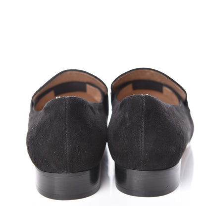 Valentino Garavani Suede Womens Macro Stud Loafers 38 Black 10 of 14