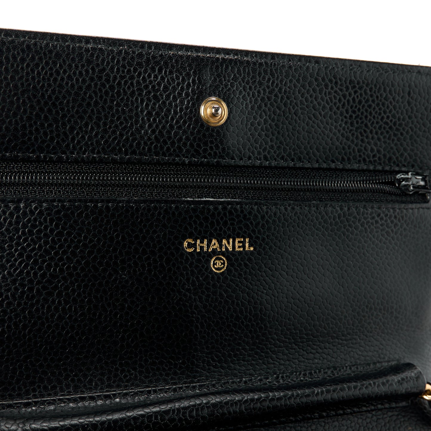 Caviar Quilted Wallet on Chain WOC Black